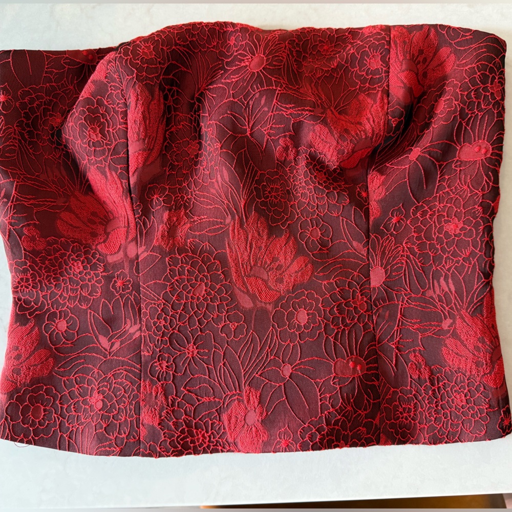 Reformation Red Floral Blouse